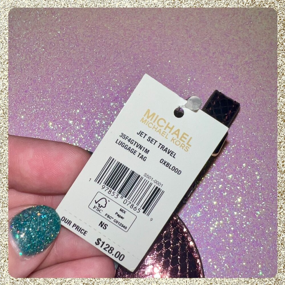 NWT Michael Kors Luggage Tag Oxblood - Picture 8 of 8
